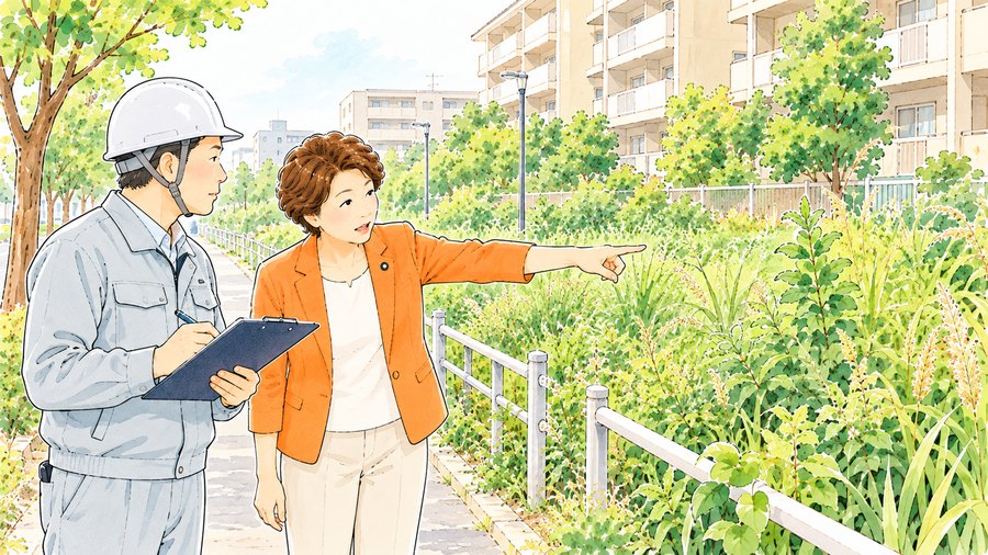 現地を確認する様子